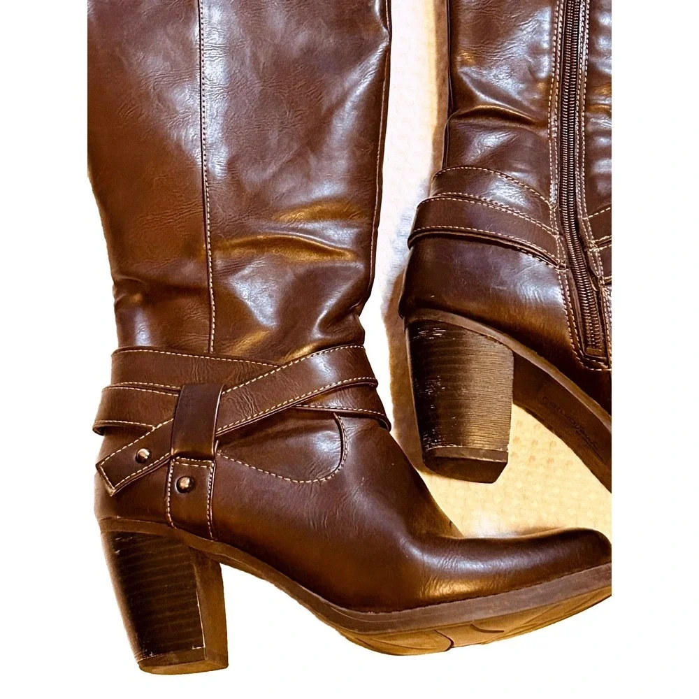 Natural‎ Soul by Naturalizer Size 8M Carolina Riding Knee High Boots - Brown